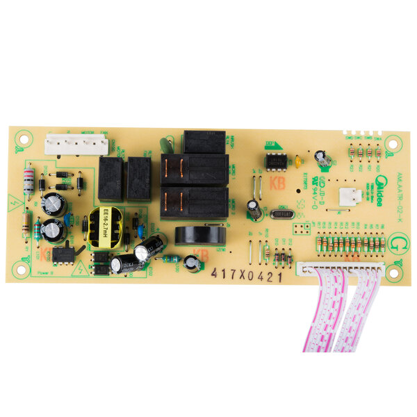 A close-up of a Solwave PCB board on a white background.