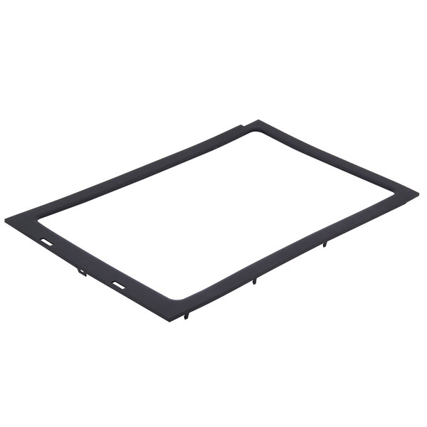 A rectangular black frame with a white background.