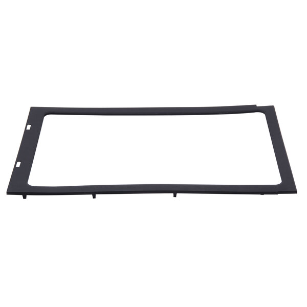 A black rectangular Solwave door gasket with white background.