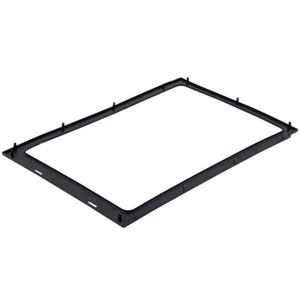 A rectangular black door gasket with a white background.