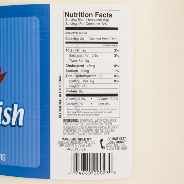 Woeber's 1 Gallon Horseradish Sauce