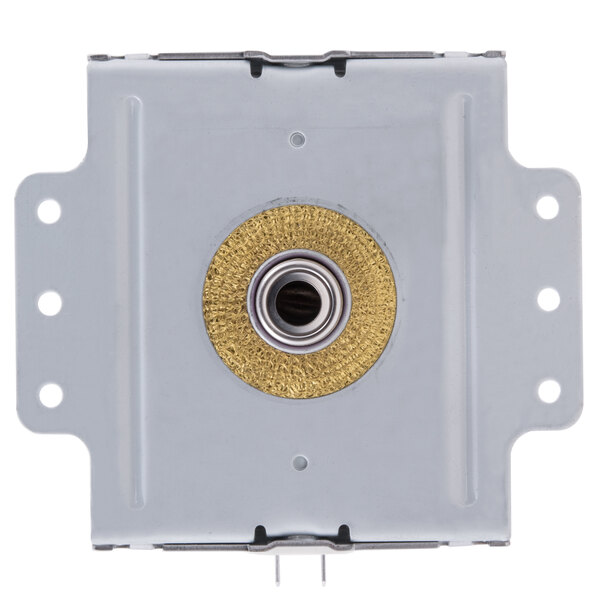 A Solwave magnetron with a gold ring on a metal plate.