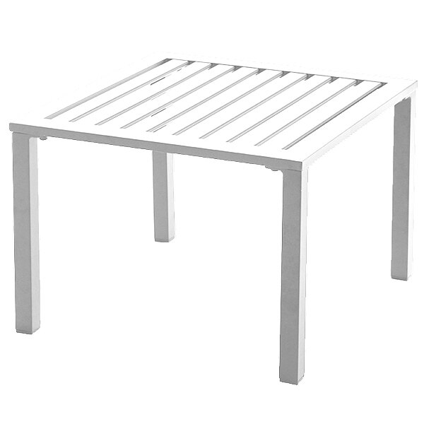Grosfillex US020004 Atlantica 20" Square White Low Outdoor Table