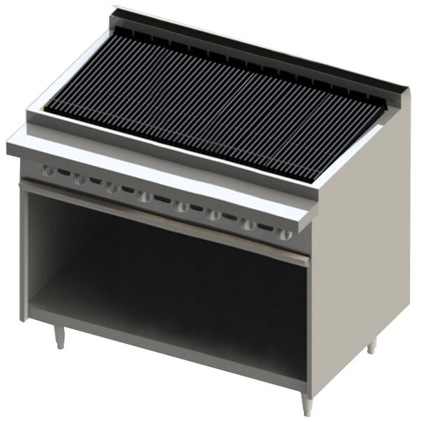 Blodgett BR-48B-LP Cafe Series Liquid Propane 48" Radiant Charbroiler with Cabinet Base - 132,000 BTU