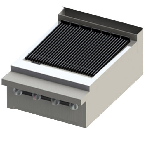 A close-up of a Blodgett radiant charbroiler grate over a white surface.
