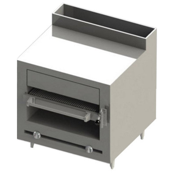 A white rectangular Blodgett Cafe Series modular broiler with a drawer on top.