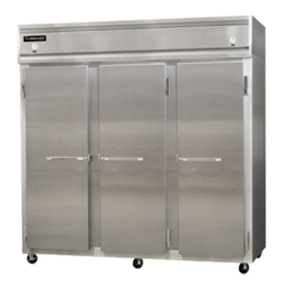 Continental Refrigerator 3RFF-SA 78" Solid Door Dual Temperature Reach-In Refrigerator / Freezer / Freezer - 68 cu. ft.