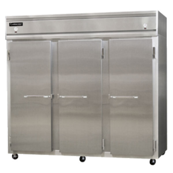 Continental Refrigerator 3RFFE-SS 85 1/2" Solid Door Extra-Wide Dual Temperature Reach-In Refrigerator / Freezer / Freezer - 71 cu. ft.