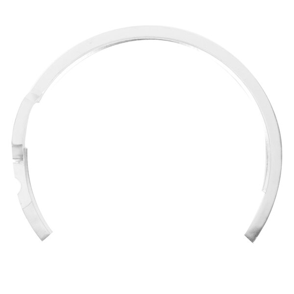 A white plastic ring with a white background.