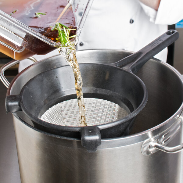 Matfer Bourgeat 017360MC 8" Exoglass Bouillon Strainer / Chinois