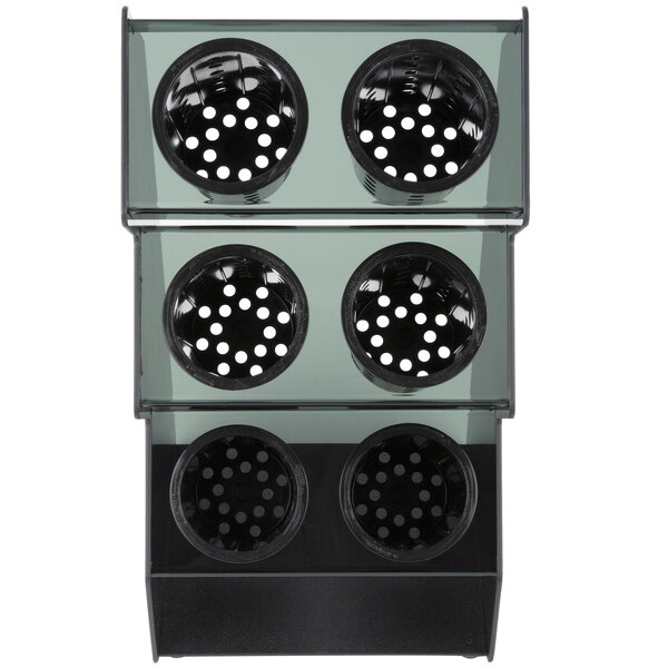 Vollrath FWVH3X2B Black Countertop 6Cylinder Vertical Flatware