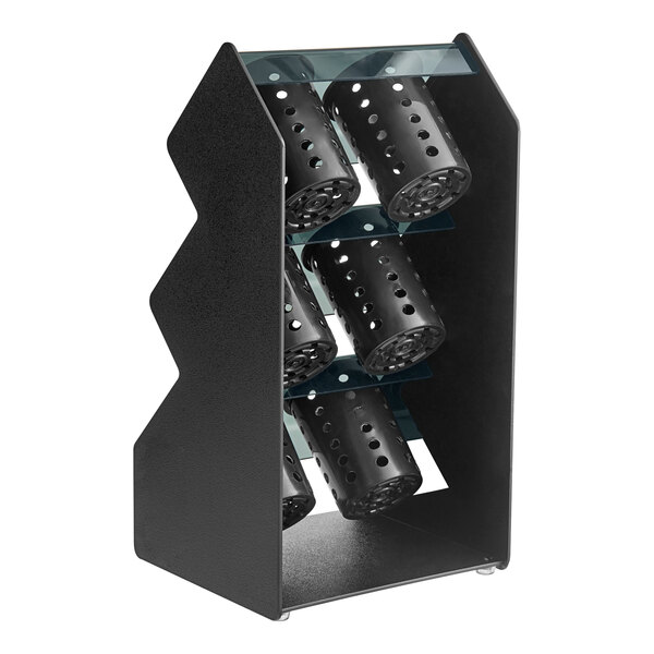 Vollrath FWVH3X2B Black Countertop 6Cylinder Vertical Flatware