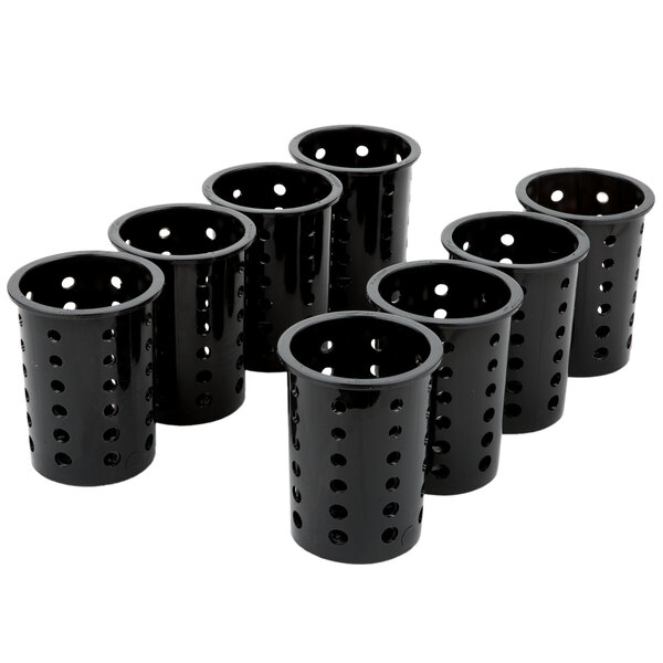 Vollrath CTFWH8B Black Countertop 8Cylinder Flatware Organizer with