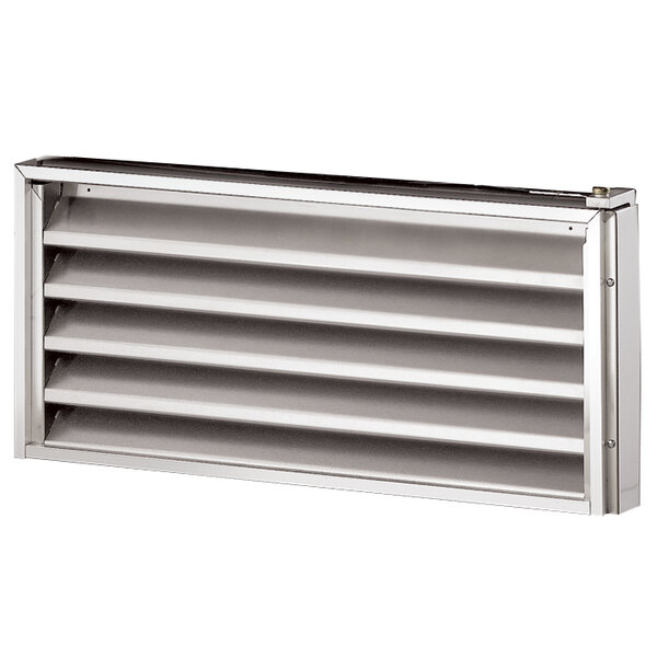 A stainless steel True grille assembly with four rows of vents.