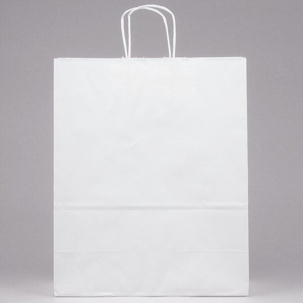 Duro Traveler 13" x 6" x 15 3/4" White Shopping Bag with Handles 250