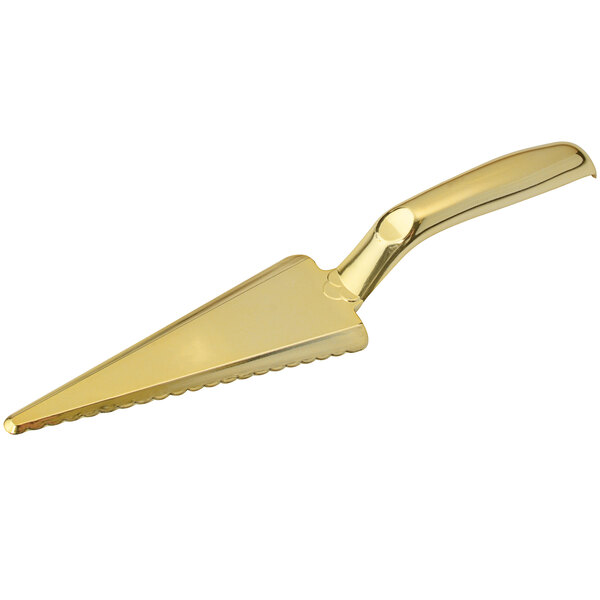 Fineline Golden Secrets 761 9 1/2" Gold Look Heavy Weight Cake Cutter