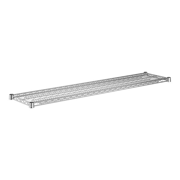 A Regency stainless steel wire shelf with metal structure.