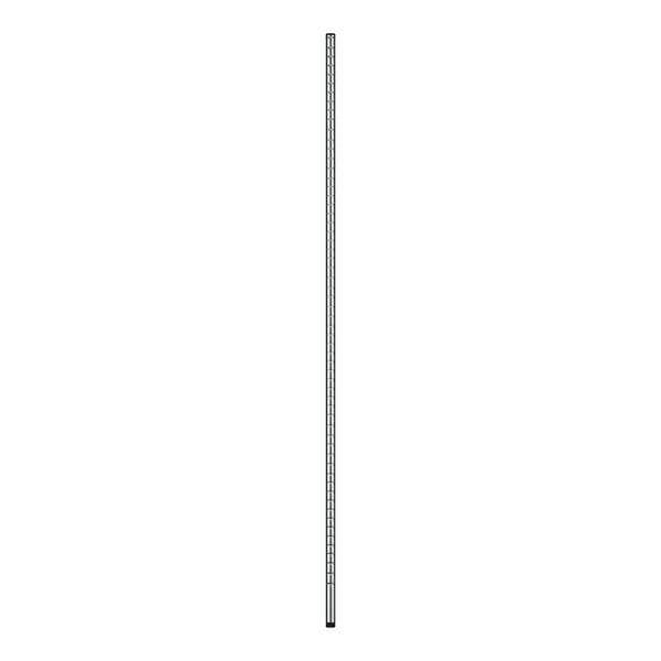 A long thin metal pole with a white background.