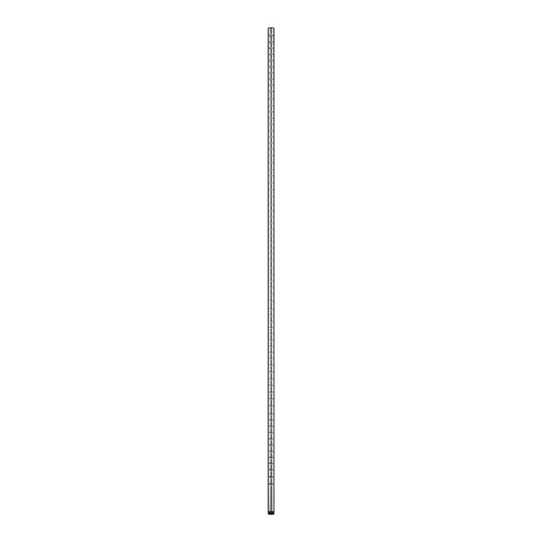 A long silver metal pole with holes.