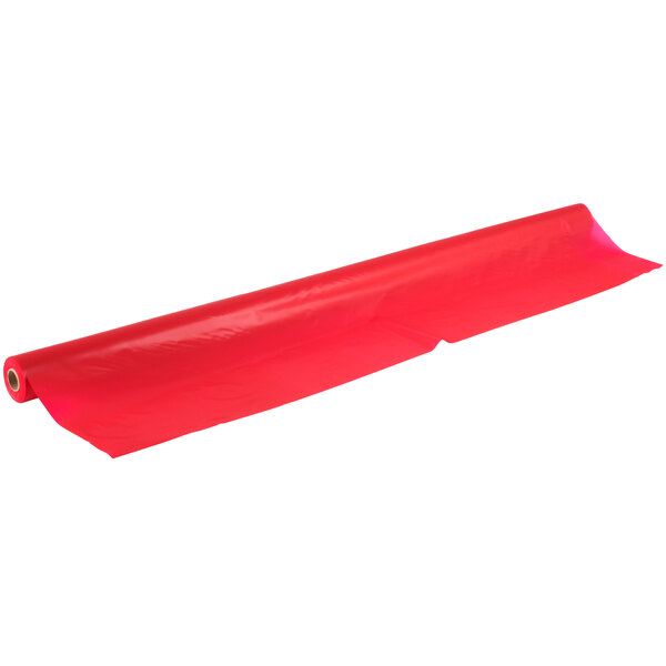 Red 40" x 100' Plastic Table Cover
