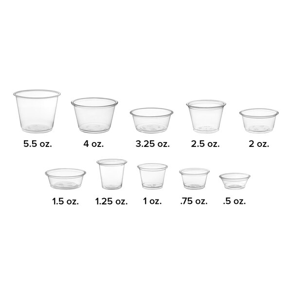 Choice 5.5 oz. Clear Plastic Souffle Cup / Portion Cup 100/Pack
