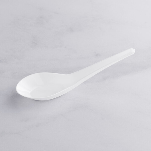 Visions 5 1/2" White Plastic Asian Soup Spoon 50/Pack
