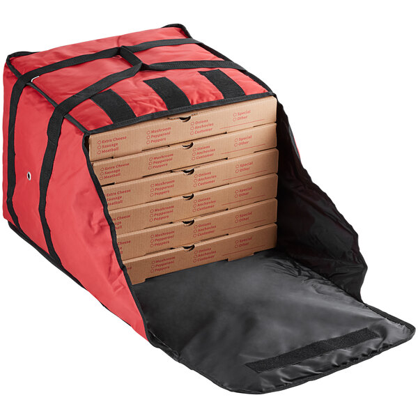 ServIt Insulated Pizza Delivery Bag Red SoftSided HeavyDuty Nylon 18