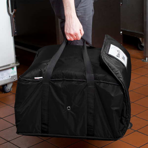 ServIt Insulated Pizza Delivery Bag, Black SoftSided HeavyDuty Nylon
