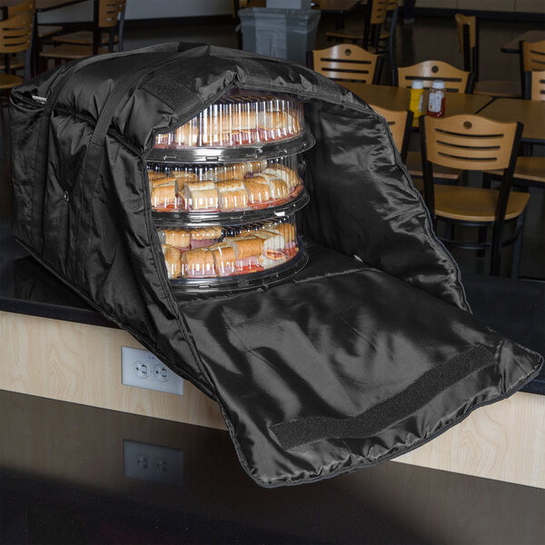 ServIt Insulated Pizza Delivery Bag, Black SoftSided HeavyDuty Nylon