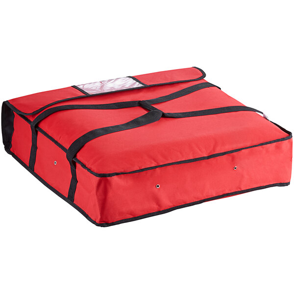 Choice Insulated Pizza Delivery Bag, Red Nylon, 24