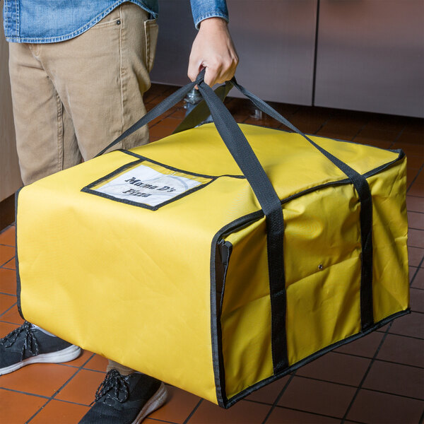 Choice Insulated Pizza Delivery Bag, Nylon, 20" x 20" x 12" Holds Up