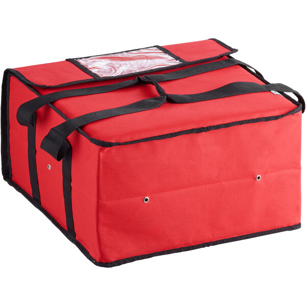 Choice Insulated Pizza Delivery Bag Red Nylon 16 1/2" x 16 1/2" x 8 1/2