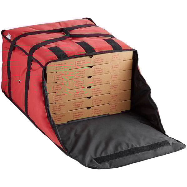 ServIt Insulated Pizza Delivery Bag Red SoftSided HeavyDuty Nylon 22