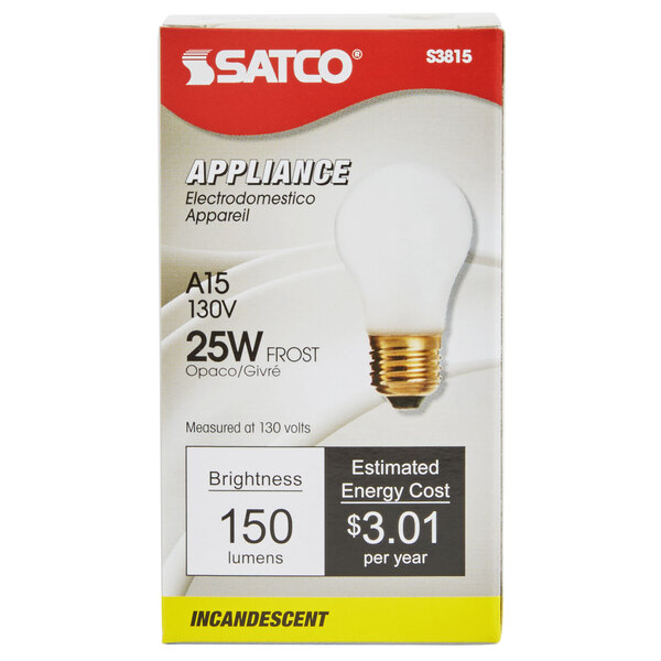 Lampadina SATCO S3811 40W A15 130V E26 Smerigliata Per Elettrodomestici (confezione Da 2)
