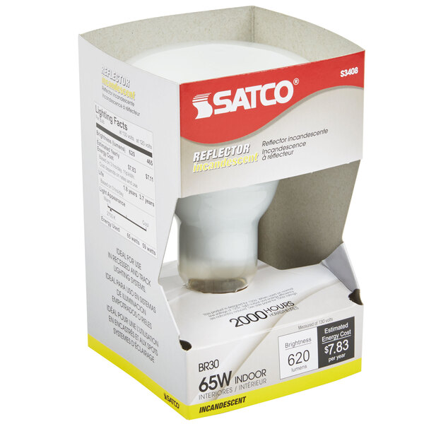 Satco S3408 65 Watt Frosted Incandescent Flood Lamp General Service