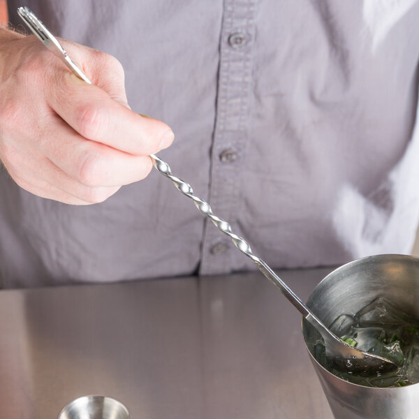 Flybloom Stainless Steel Spoon Long Handle Mixing Spoon Ice Tea Coffee Stirring Tool Black B 
