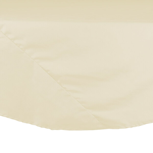Intedge 90" Round Ivory Hemmed 65/35 Poly/Cotton BlendCloth Table Cover