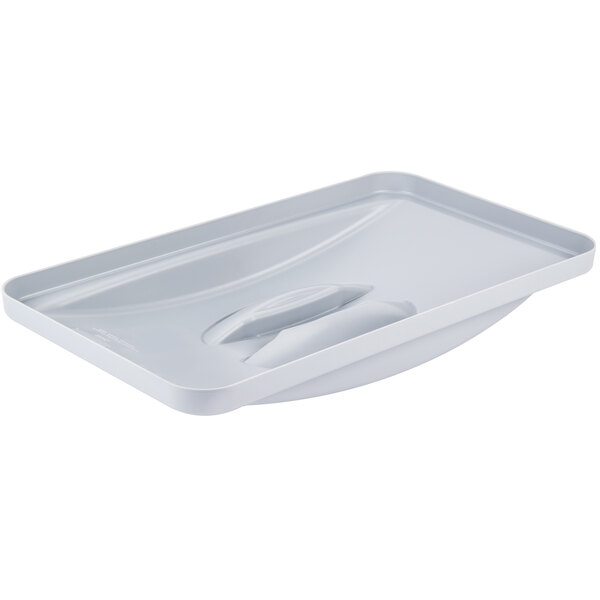 Rubbermaid FG268888LGRAY Slim Jim Light Gray Handle Rectangular Trash Can Lid