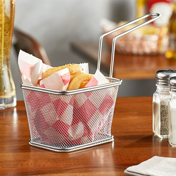 Clipper Mill by GET 4-81868 5" x 4" x 3 1/4" Stainless Steel Single Serving Mini Fry Basket