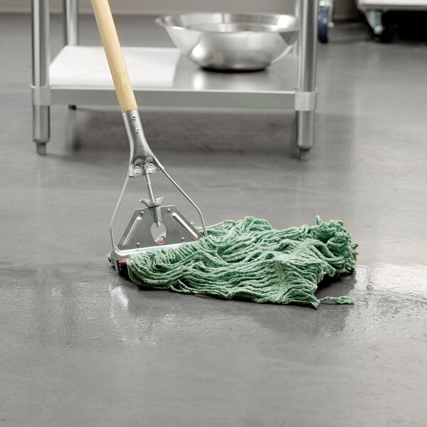 Rubbermaid Super Stitch FGD25306GR00 24 oz. #32 Green Blend Looped End Wet Mop Head with 5" Headband