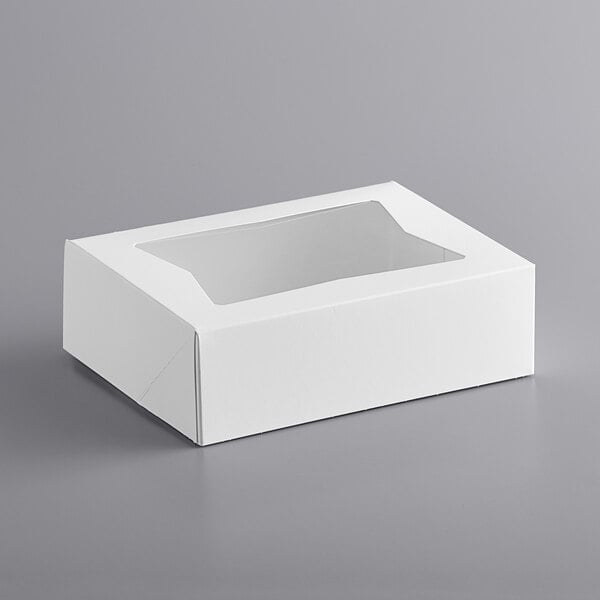 Cake Boxes Half Roll  9 3/4 x 5 1/2 x 4 inches  Pack in 5's  Flat Pack  Cream 