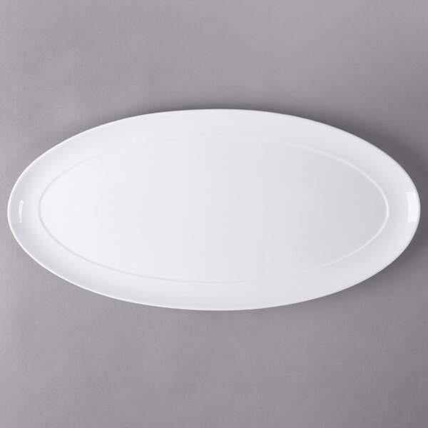 Libbey 905356992 Slenda 22" x 10 3/4" Oval Royal Rideau White Porcelain