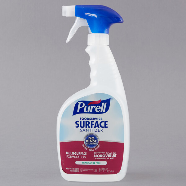 Purell 3341-06-RTL 1 Qt. / 32 oz. Fragrance Free Foodservice Surface Sanitizer