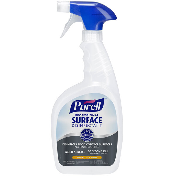 Purell 3342-12 1 Qt. / 32 oz. Fresh Citrus Professional Surface Disinfectant - 12/Case