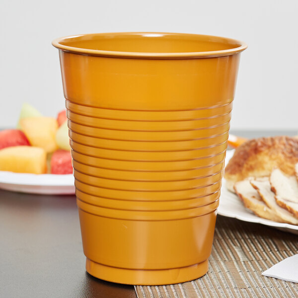 Creative Converting 323389 16 oz. Pumpkin Spice Orange Plastic Cup - 240/Case