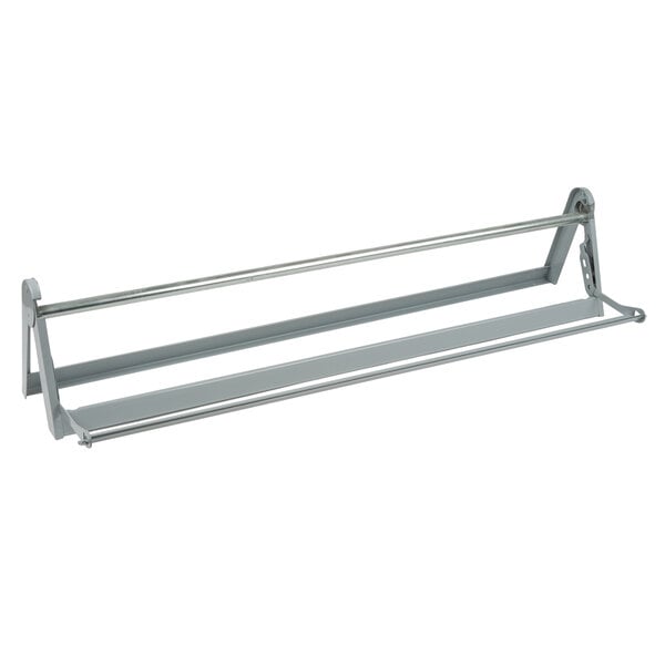 A Bulman gray steel wall mount with two metal rods and a serrated blade.