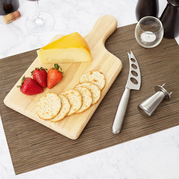 3 Piece Semi-Hard Cheese Knife and Board Set with Button Clincher