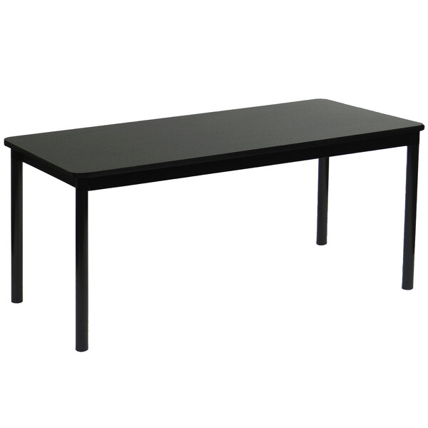 Correll 24" x 72" Black Granite Library Table - 29" Height