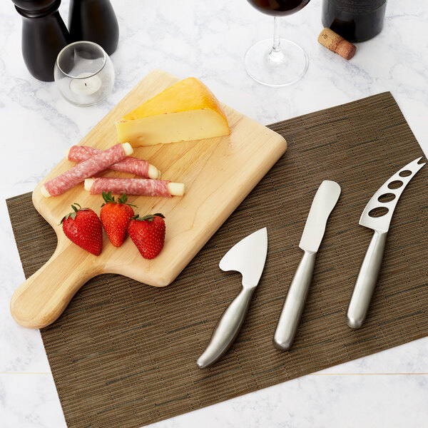 4 Piece Soft, Semi-Hard, and Hard Cheese Knife and Board Set