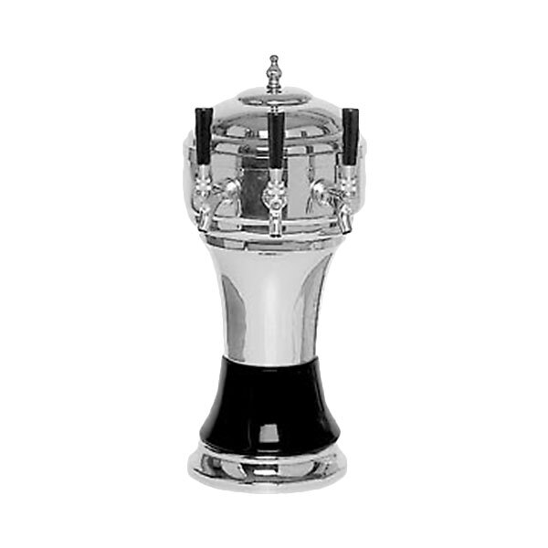 Micro Matic CT902-3CHKR Zeus Chrome Black Kool-Rite Glycol Cooled 3 Tap Tower